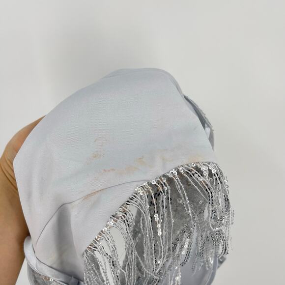 SAYLOR | Persephone Top & Mini Skirt Set in Platinum Silver Sequin Disco S - Picture 10 of 16